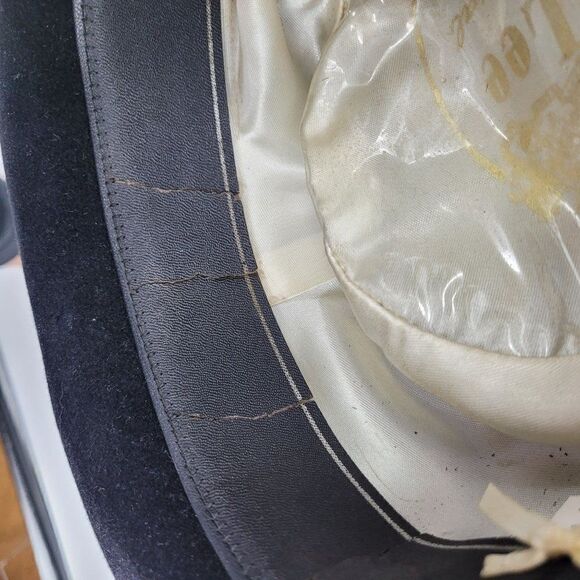 Vintage Magill Lee Cowboy Cowgirl‎ Hat S Black Fur Felt Pheasant Feather Fedora - Picture 13 of 16